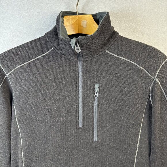Kuhl Interceptr Pullover Mens Size M Black 1/4 Zip Fleece Sweater Mid Layer Top - Picture 3 of 13